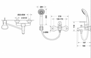 Смеситель для ванны Bravat Simple F6135193CP-B-RUS