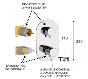 Смеситель встраиваемый Remer Elegance NT92KB термостатический