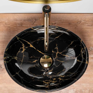 Умывальник Rea Sofia Black Marble Shiny