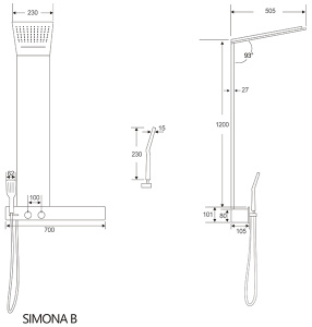 Душевая панель Cerutti Simona B CT9660