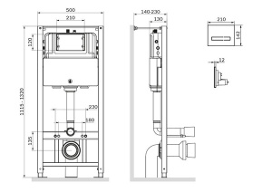Комплект инсталляции AM.PM Pro IS450A38.501700 с кнопкой Touchless Pro и подвесным унитазом Inspire FlashClean