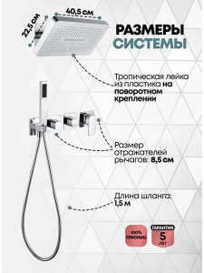 Душевая система скрытого монтажа Grocenberg GB5030 хром