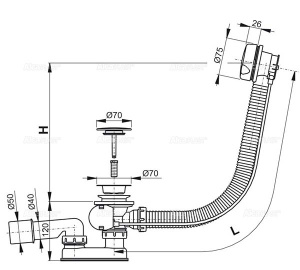 Сифон для ванны AlcaPlast A51BM
