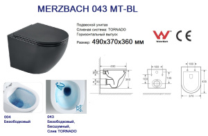 Подвесной унитаз WeltWasser Merzbach 043 MT-BL