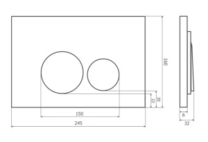 Кнопка для инсталляции Axus 097IC Slim / 097IS Slim, сатин