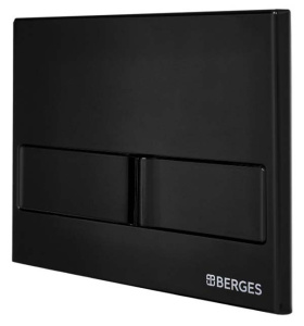 Комплект инсталляции Berges Novum 525 c черной кнопкой и подвесным унитазом Milleau Alby 203, F5, черный матовый