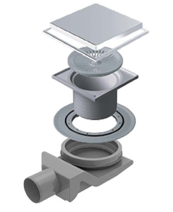 Душевой трап Pestan Confluo Standart Plate 8 2 in 1 with flange, 10х10 см