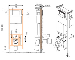 Инсталляция для унитаза Cersanit Link Pro S-IN-MZ-LINK_PRO с кнопкой Corner 64077