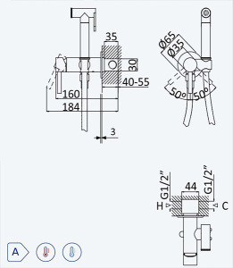 Смеситель встраиваемый Bruma Bidet 1078611SR Sunrise с гигиеническим душем