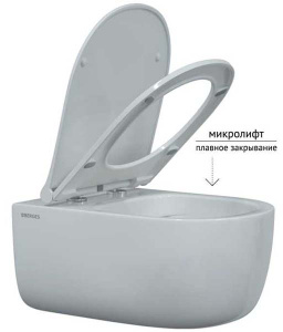 Подвесной унитаз Berges Ego XL Rimless 082118 / 082228 с крышкой Soft Close, белый глянцевый