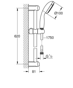 Душевой гарнитур Grohe New Tempesta 100 27598000