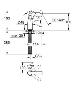 Смеситель для умывальника Grohe Essence 23463001