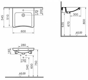 Умывальник Vitra Conforma 5289B003-0001