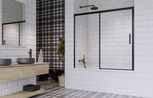 Душевая шторка на ванну Radaway Idea Black PN DWJ, 150х150, прозрачный