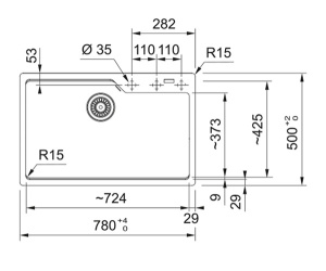 Кухонная мойка Franke Urban UBG 610-72, 78х50, черный матовый