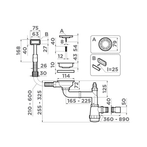 Сифон для мойки Omoikiri WK-1-GB