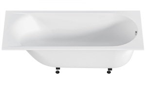 Ванна из искусственного камня BAS Афина белая матовая Solid Surface, 170х75