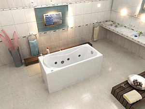 Гидромассажная ванна BAS Верона (гидромассаж серия Flat), 150х70