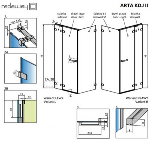 Фронтальная стенка Radaway Arta KDJ II front Wall 523
