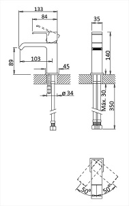 Смеситель для умывальника Bruma Linea 1820101CR