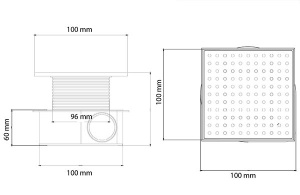 Душевой трап Boheme Smart Design 10 / 15 золото, 10х10 см