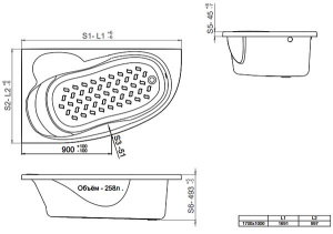 Гидромассажная ванна Triton Изабель люкс Flat, 170х100