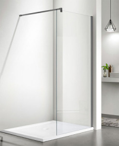 Душевое ограждение Adema Реген графит брашированный Walk-In, 90х195, прозрачный