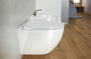 Подвесной унитаз Cersanit Zen Clean On безободковый с сиденьем Slim Soft Close