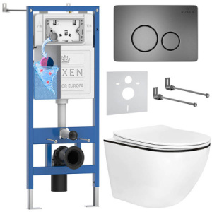 Комплект инсталляции 6 в 1 Roxen StounFix Dual Fresh 964894 с аромадозатором, оружейная сталь