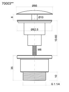 Донный клапан CeramicaNova 70003nc / 70003MWnc, белый