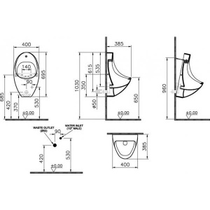 Писсуар Vitra Arkitekt 4106B003-5200 сенсорный