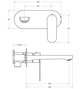 Смеситель встраиваемый Cezares STYLUS-BLI1-01-W0 для умывальника