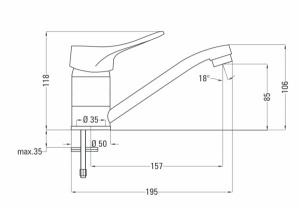 Смеситель для умывальника Deante Neo Vero BOW 026M