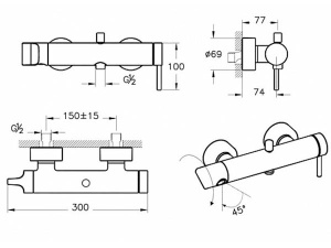 Смеситель для ванны Vitra Origin A42619