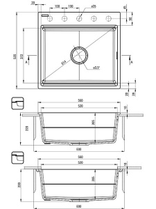 Кухонная мойка Deante Magnetic ZRM 56х52, 56х52, графитовый металлик