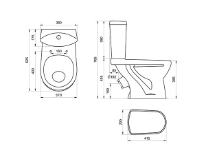 Напольный унитаз Santeri Ультра 1P4013S0000BF, белый