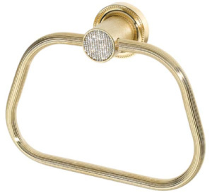 Держатель для полотенец Boheme Royal Cristal 10925-G / 10925-G-B, золото,  черные кристаллы