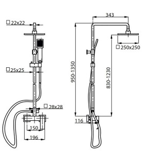 Душевая стойка Ahti Rauma RM303100