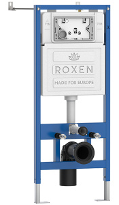 Комплект инсталляции Roxen StounFix Dual Fresh с удлиненными креплениями, аромадозатором, кнопкой смыва Caspia 410280 и унитазом Laufen Pro Rimless, хром глянец