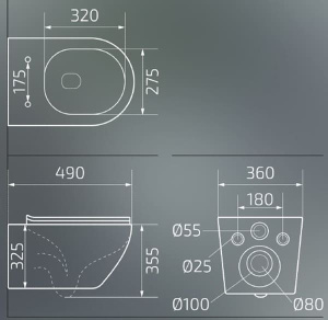 Подвесной унитаз Gid Tr2198TF с сиденьем Soft Close
