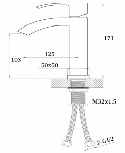 Смеситель для умывальника Ganzer GZ44011-F