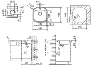 Кухонная мойка TEKA STYLO 1C MTX, 47х49, микротекстура