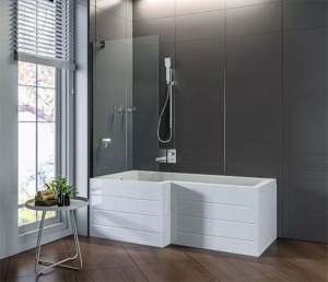 Душевая шторка на ванну Good Door Screen BS-C-B, 80х140, прозрачный