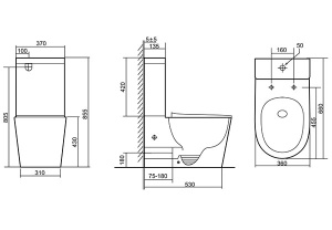 Напольный унитаз SantiLine SL-5026MB, черный матовый
