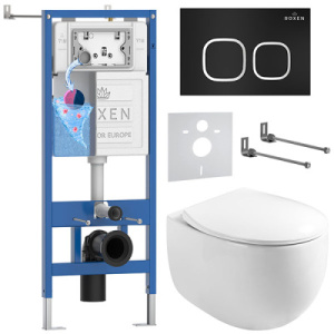 Комплект инсталляции 6 в 1 Roxen StounFix Dual Fresh 964079 с аромадозатором, черный матовый