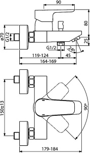 Смеситель для ванны Ideal Standard Ceraplan III B0718AA