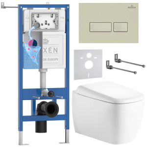 Комплект инсталляции 6 в 1 Roxen StounFix Dual Fresh 968504 с аромадозатором, пастель бежевый