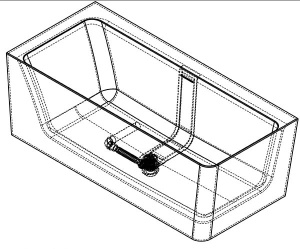 Ванна из искусственного камня Belux Турин ТУ-1600 черный матовый Solid Surface, 160х70, черный матовый