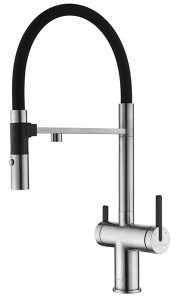 Смеситель для кухонной мойки Paulmark Gravity Gr213888-BS с подключением к фильтру воды