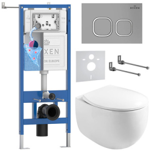 Комплект инсталляции 6 в 1 Roxen StounFix Dual Fresh 964123 с аромадозатором, сатин (хром матовый)